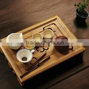 Tea Set Bamboo Tea Tray Saucer Small Drawer Tea Table Storage Water thumbnail-1