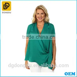 Custom Wholesale Cheap Clothing Good Quality Ladies Plus Size Casual Blouse thumbnail-1