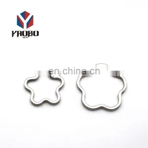Finely Processed Stainless Steel Custom Shape Keychain Split Keyrings For Case thumbnail-1