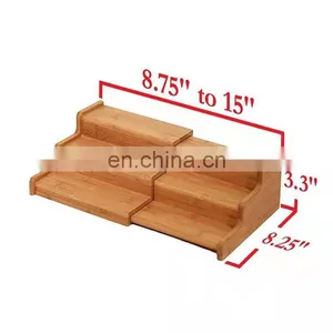 Customized New Design High Quality Kitchen Desktop Retractable Bamboo Storage Racks Home Storage & Organization thumbnail-5