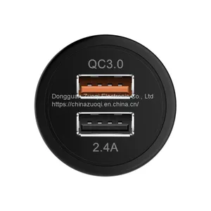 ZUOQI QC3.0 5V 3A 36W Mini Portable Fast Charge Dual USB TYPE-C Car Charger thumbnail-3