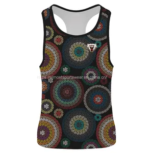 100% Polyester Full Custom Sublimated Singlet With Round Neck thumbnail-1