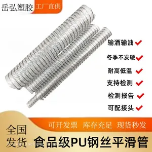 Food-grade Transparent PU Plastic-reinforced Spiral Tube, Smooth Tube for Powder Conveying, Red Wine Conveying Tube thumbnail-3