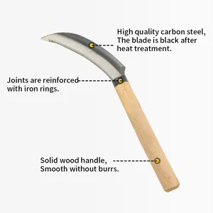 Agricultural Manual Harvest Sickle With Carbon Steel Blade for Import and Distribution Factory Direct Support for Orchard Garden and thumbnail-1