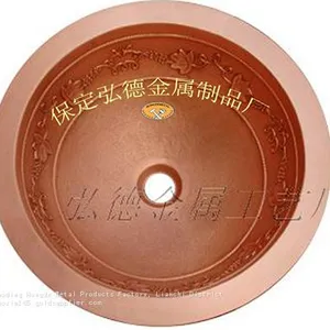 Supply Copper Basins, Pure Handcrafted Copper Bathroom Basins, Bathroom Washbasins thumbnail-3