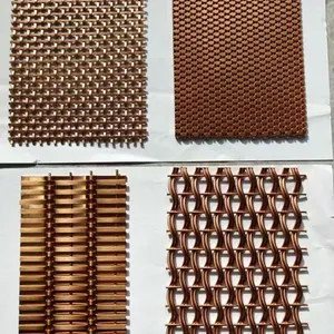 Hot-selling Wall Decoration Mesh, Architectural Decorative Copper Wire Mesh, Suitable for Hotel/cabinet Door Wire Mesh thumbnail-1