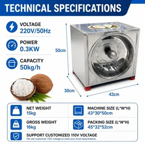 Industrial Grade Coconut Meat Grater Machine CCG-37 50kg/h Stainless Steel Coconut Shredder for Candy and Condiment Production thumbnail-4