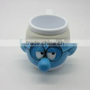 Hot Sell Cute Plastic The Smurfs Cartoon Figure Mug thumbnail-3