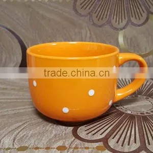 500 ML Thick White Stoneware Ceramic Soup Bowl With Handle Quality Choice thumbnail-4