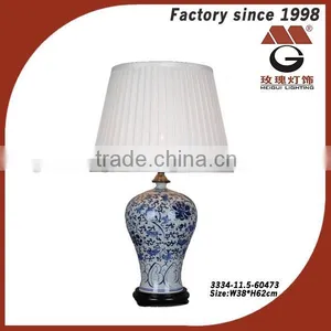 China Wood Base Blue and White Porcelain Table Lamp Quality Choice thumbnail-2