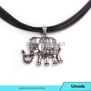 Silver Indian Elephant Necklace - Adventure Jewellery -Animal Necklace - Elephant Jewelry thumbnail-1