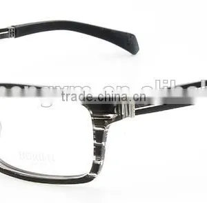 Square Acetate Frame Eyeglass With Wood Temple Men Spectacles thumbnail-2