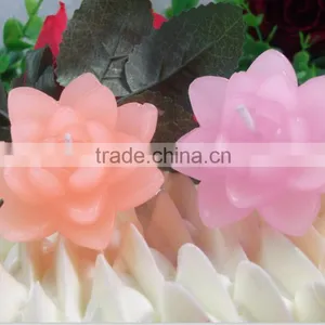 Pink Flower Shaped Birthday Candle/Paraffin Wax Candle With Tin thumbnail-3