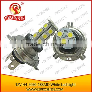 12V 5050 18SMD Super White High Car H4 Led Headlight Bulbs thumbnail-1