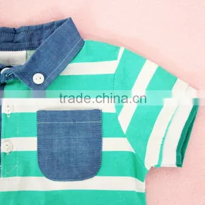 Trendy Baby Kids Wear Stripe Shirts Child Short Sleeve Polo Neck T Shirt thumbnail-3