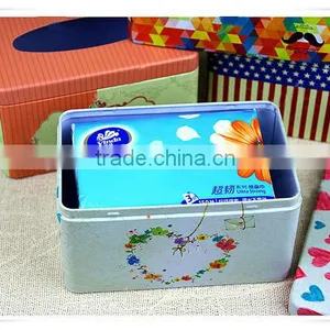 High Quality Rectangular Storage Tin Boxes/santa Tissue Tin Boxes/mesh Lid Tin Box thumbnail-1