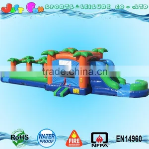 Inflatable Paradise 3 Option Obstacle Course Slide Wet Dry thumbnail-1