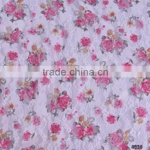 Hot Selling Printed Flower Swiss Lace Fabric Wide:150cm thumbnail-1