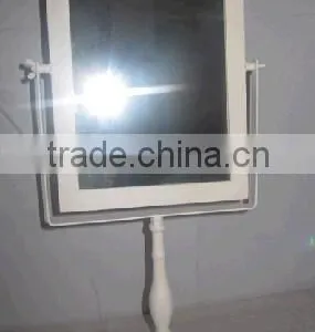 Vintage White Metal Framed Desk& Table Mirror Quality Choice thumbnail-1