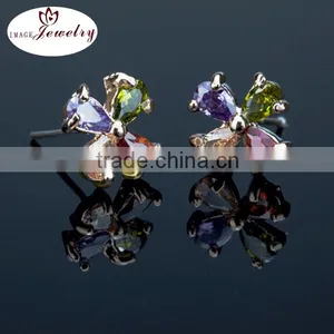 2016 High Polished Silver Flower Earring Design for Girls and Women thumbnail-2