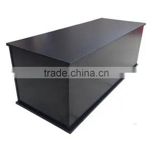 Large Wooden Black Ottoman Storage Chest With Lid - Trunk, Chest, Bedding Box thumbnail-4