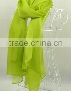 100% Silk Pure Color Long Silk Colourful Scarves thumbnail-2