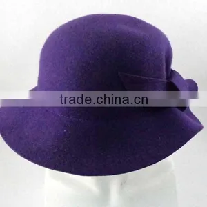WL-150 100%Wool Felt Bowler Hat for Elegant Women thumbnail-1