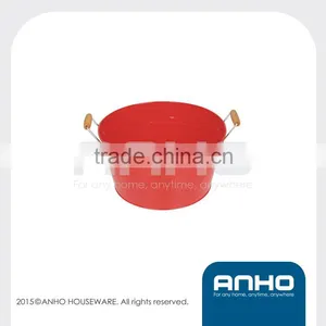 Superior Quality Galvanized Round Bucket Decorative Home Gardening thumbnail-1