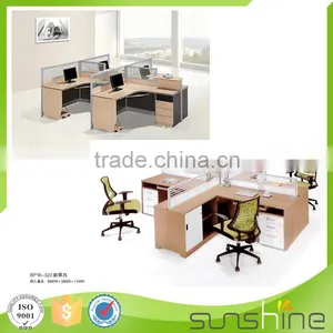 Practical 4 Seating Workstation Partitions Desktop Glass Partition With Keyboard Trays thumbnail-2