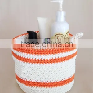 Best Selling Polypropylene Yarn Crochet Woven Basket Made in Vietnam thumbnail-1