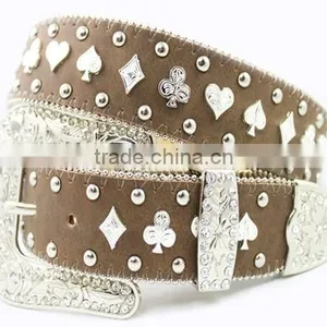 Western Cowgirl Belts With Clear Rhinetone thumbnail-2