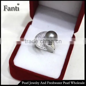 South Sea Pearl Price Natural Pearl Moon Ring Real 925 Silver Ring thumbnail-1