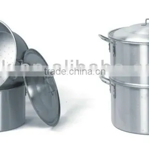 Large Aluminum Stock Pot/Cooking Pot With Steam Pan thumbnail-1