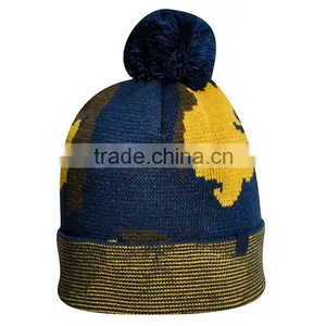 Custom Pompom Comfortable Knitted Beanie Knitted Cap thumbnail-5