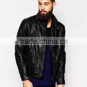 Mens Faux Leather Biker Jacket thumbnail-1