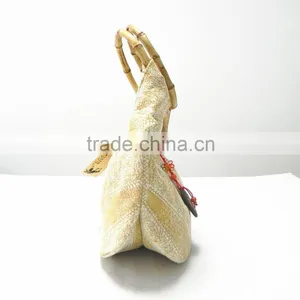 New Comfortabl Material Ladies Handbag With Bamboo Handle thumbnail-4