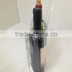 Promotion Printing Transparent Pvc Plastic Wine Chill Carry Bags thumbnail-1