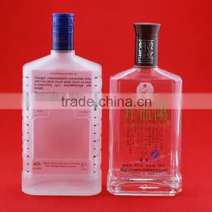 Wholesale Hot Quality Brandy Glass Bottles Waterdrap Whiskey Bottles Frosted Beverage Bottle thumbnail-1