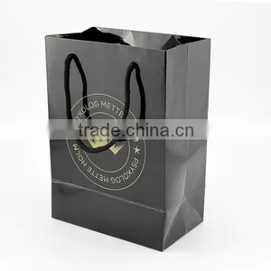 Coated Paper Printed Luxury Black With Logo Paper Bag thumbnail-2
