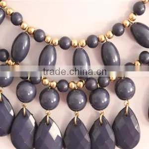 Fashion Dark Color Acrylic Beads Necklace Women Necklace Jewelry thumbnail-4