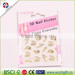 New Gold 3D Nail Stickers,Metallic Mix Designs Flowers Nail Decal,Beauty Creative Nail Art Decoration thumbnail-4