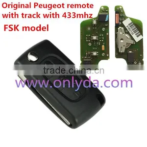 Original Peugeot 3 Button Flip Remote Key With 433mhz With Trunk Button Battery on PCB With FSK Model thumbnail-1