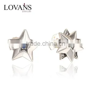 Simple Design Star Shape Stud Silver Earrings For Women thumbnail-1