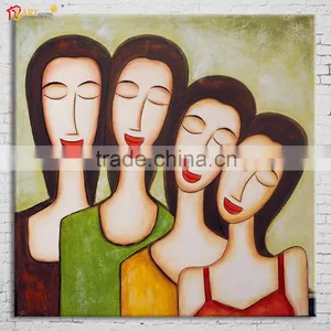 Colorful Women Abstract Paintings Faces on Canvas thumbnail-1