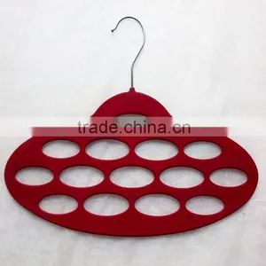 Oval Circles Velvet Flocked Scarf Hanger Organizer thumbnail-3