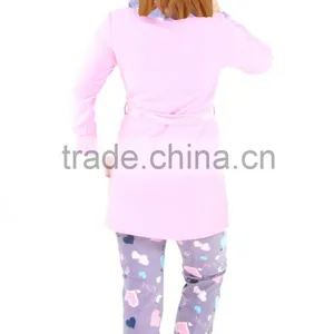 Kevince Women Polar Fleece Pyjamas Set Purple Heart 1000pcs up OEM Factory Directly thumbnail-3