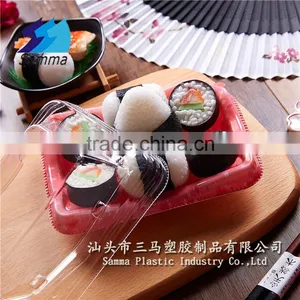 KW-0013HF-R Antifog Disposable Sushi Plate With Clear Lid thumbnail-1