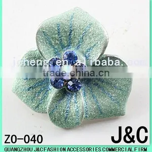 Fashion Flower Shape Rhineston Zamac Button thumbnail-1