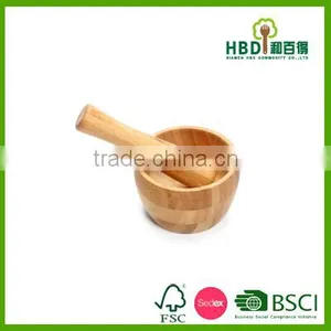 Hot New Products for 2016 Small Cheap Wood Mortar and Pestle With Light Weight thumbnail-1