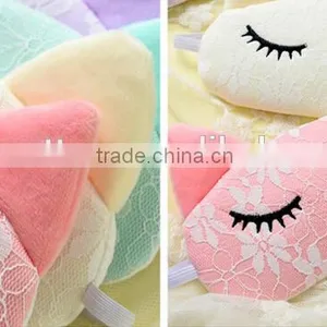 Korea Style Cute Lace Cat Shape High Quality Soft Patch Sleeping Travel Blindfold Shade Cover Eye Mask thumbnail-4